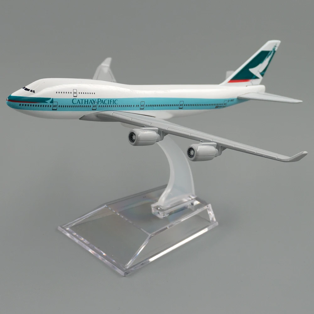 Самолёт из сплава в масштабе 1/400 самолёт авиакомпании Боинг 747 Cathay Pacific 16 см модель