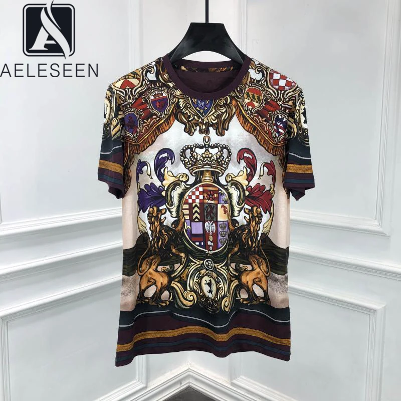 Женская футболка с принтом короны AELESEEN Готическая свободная размера плюс