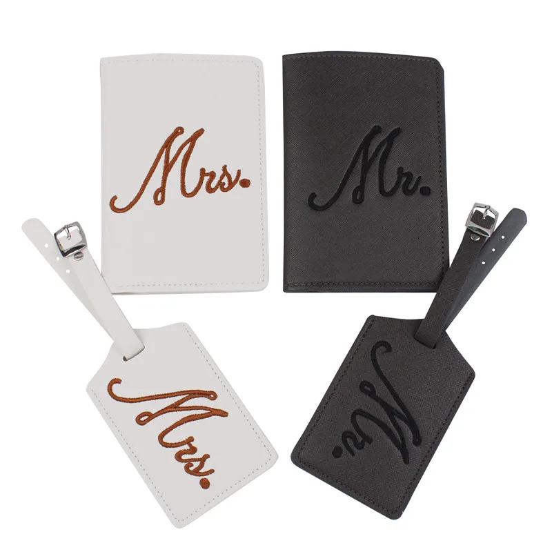 Tag Couple Wedding Passport Cover Case Set Letter Travel Holder Ch37lt52