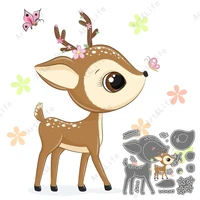 cute deerlet sika deer christmas deer new metal cutting dies stencils for diy scrapbooking album paper card cut mould embossing