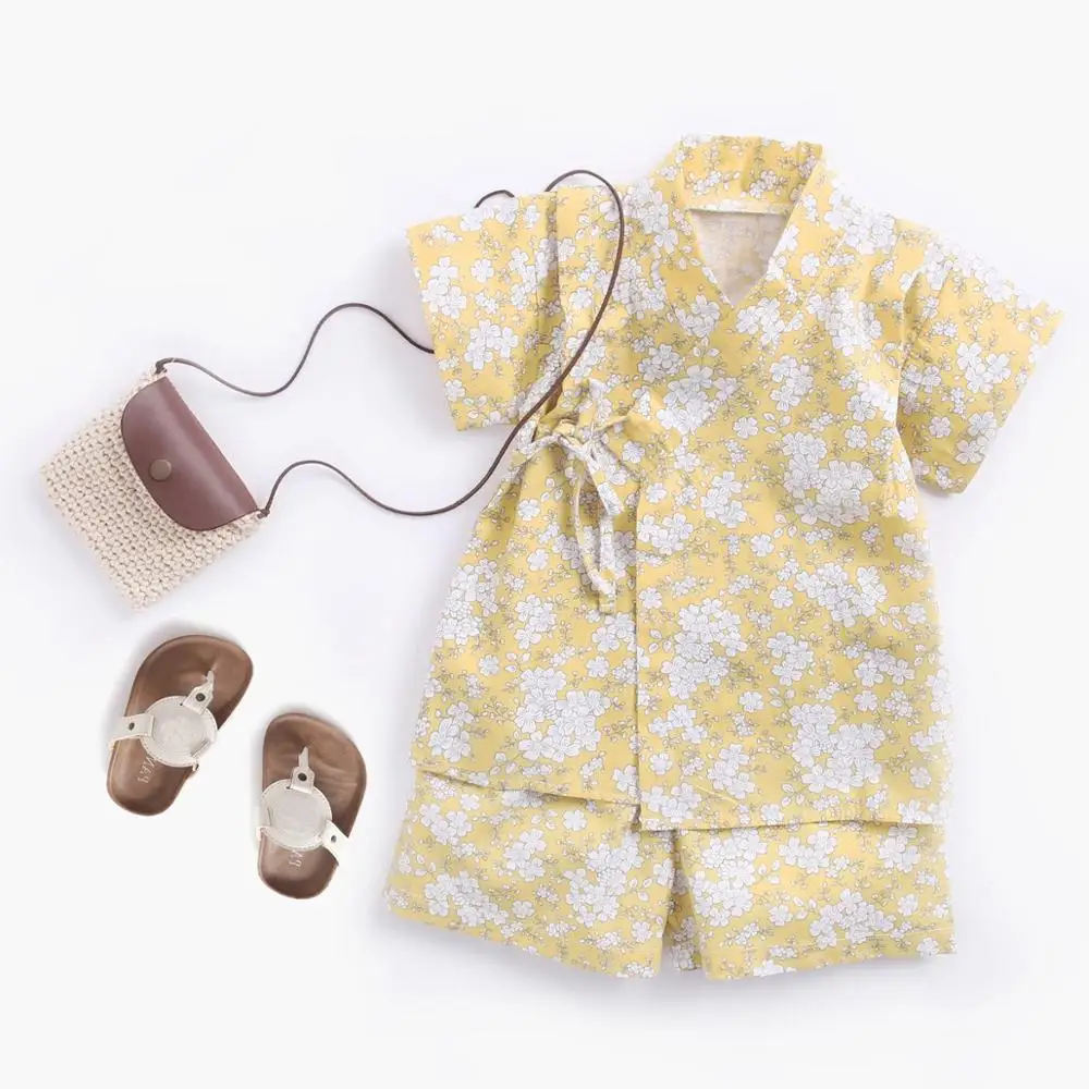 Sanlutoz-ropa Floral de verano para beb&eacute;, conjuntos de algod&oacute;n para reci&eacute;n nacido, pijamas informales para beb&eacute;, atuendo-0