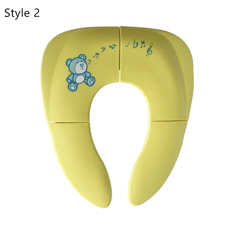 style 2-yellow bear Портативный детский дорожный горшок для сиденья детский складной Туалет обучающее сиденье Чехол для малыша моча помощник Подушка Детский горшок местный - Цвет: style 2-yellow bear