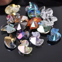 10pcs 14x12mm duck shape faceted crystal glass loose beads for jewelry making diy crafts