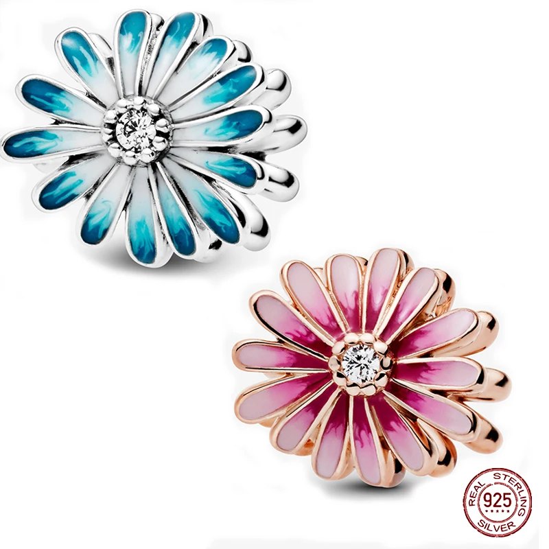 

2021 New S925 Sterling Silver Shining Dazzling Flowers Charm Fit Original 3mm Bracelet&Bangle For Women Fashion Jewelry Gift