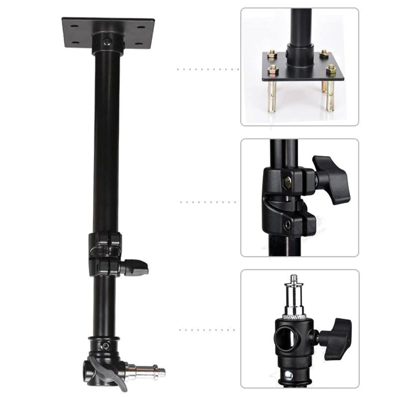 

Camera Ceiling Wall Bracket Arm Light Stand with 1/4 3/8 Adapter for Strobe