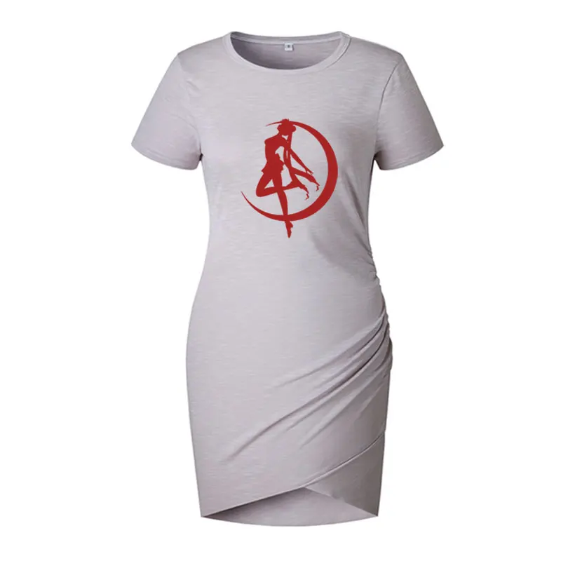 

2019 Summer New Arrival Sailor Moon Anime Stylish Casual Short Sleeve women dress
