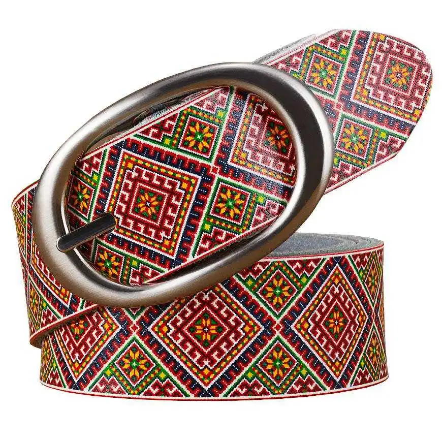 

Fashion genuine leather belts for women Quality printing belt woman buckle girdle Cow skin strap female width 3.5 cm