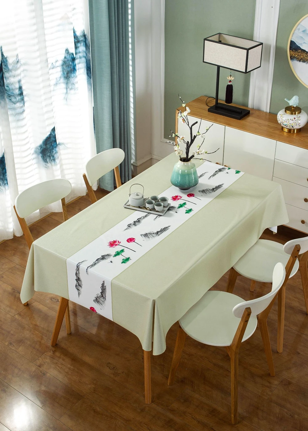 

Inyahome Rectangle PVC Farmhouse Outdoor Tablecloth Plastic Table Cover for Kitchen Party Picnic Camping Birthday Wedding Dining