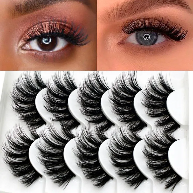 5 пар Роскошные норковые накладные ресницы толстые завитые полноразмерные для