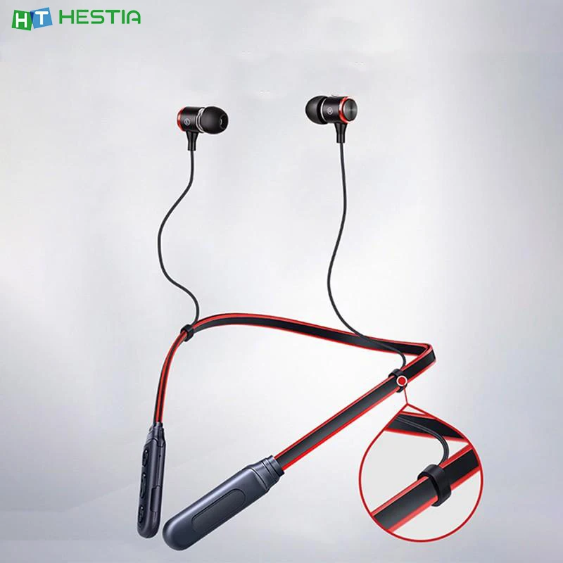 

Шейная Беспроводная Bluetooth-гарнитура E3 5,0, спортивные металлические наушники-вкладыши с тяжелыми басами