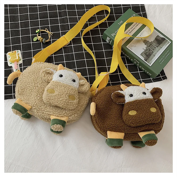 

Lovely Female Single-Shoulder Bag, Rabbit/ Bowknot/ Cow Plush Bag Crossbody Bag Cellphone Pouch for Women