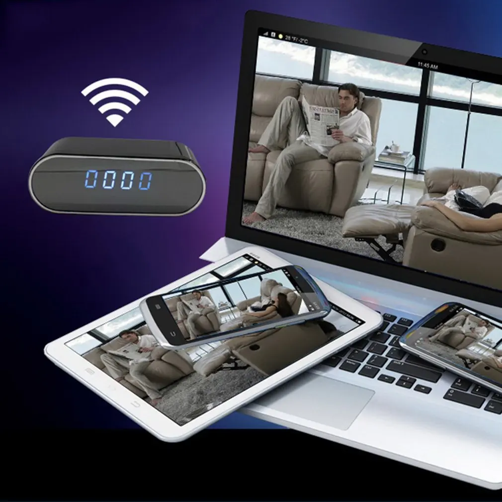 Z10 беспроводные Часы с Wi-Fi камерой 1080P мини-камера Будильник P2P IP/AP камера