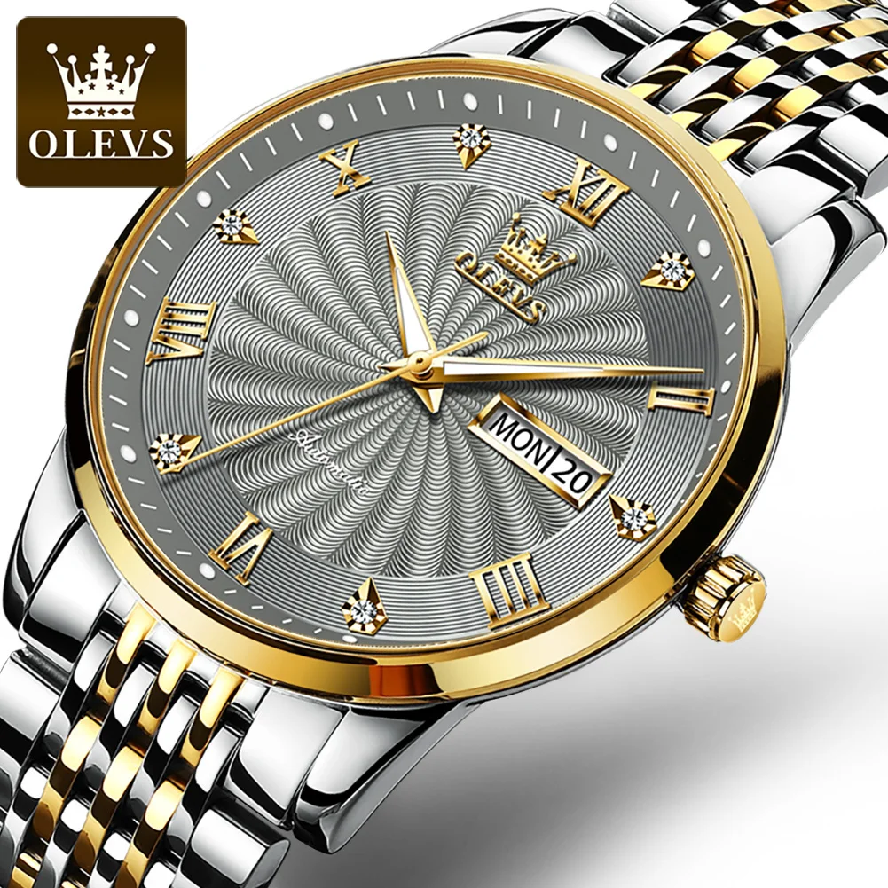 

OLEVS Top Brand Luxury Automatic Watch for Men Mechanical Waterproof Stainless Steel Fashion Sports Wristwatch Orologio da uomo
