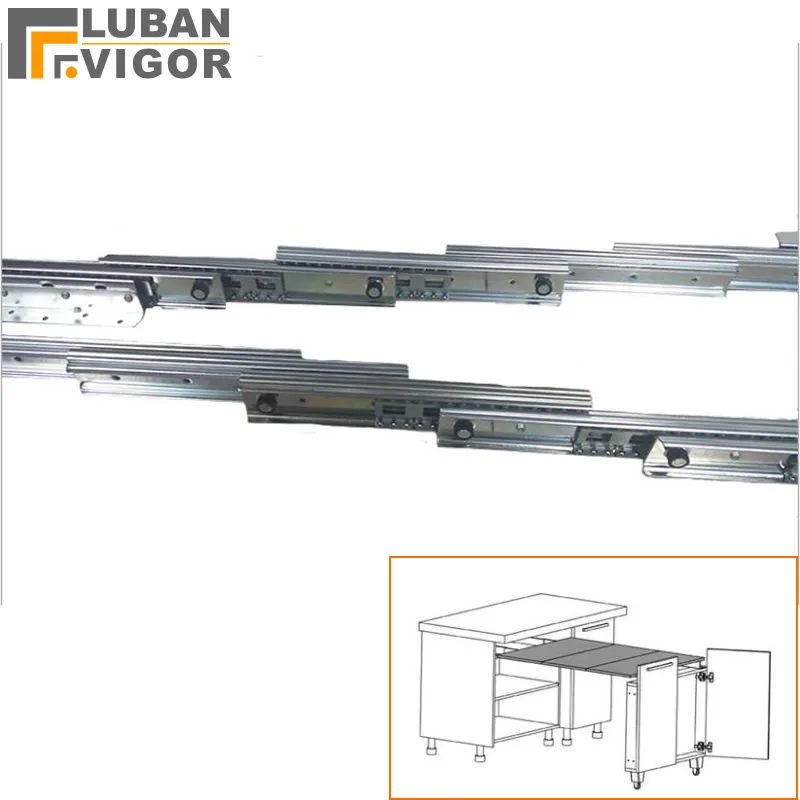 

Cabinet drawer rails Multifunctional invisible dining table slide Pull-out folding hidden dining table multi-section track