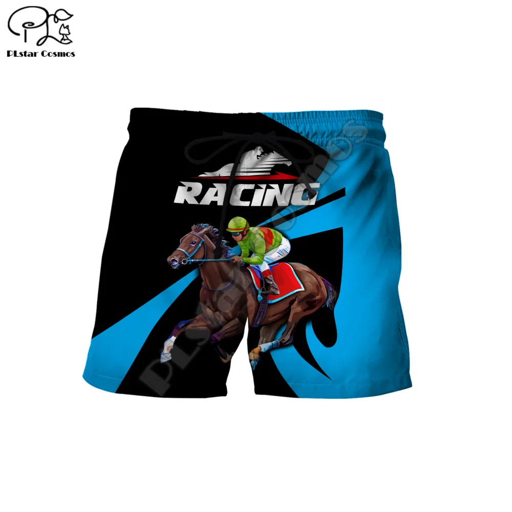 PLstar Cosmos Horse Racing 3D Printed 2021 Newest Fashion Summer Casual Men's Shorts Harajuku Loose Beach Drop Shipping H31