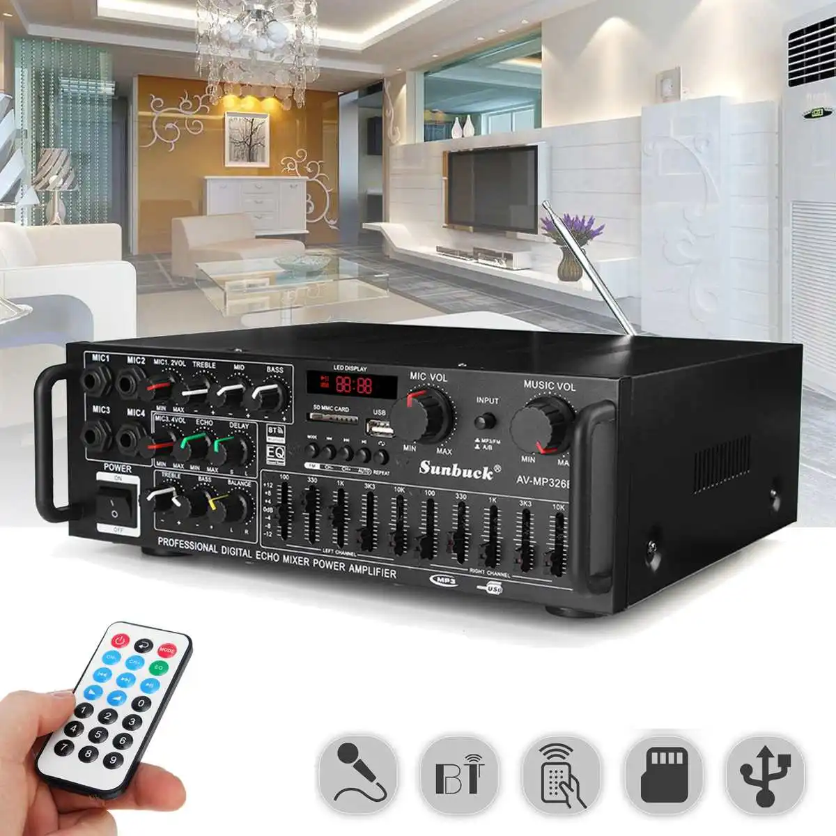 Hi-Fi-усилитель с Bluetooth цифровой аудиопроцессор высокого разрешения миксер