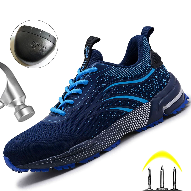 

Brand Work Safety Boots Men Work Shoes Indestructible Sneakers Men Light Safety Shoes Anti-puncture Steel Toe Shoes Footwear