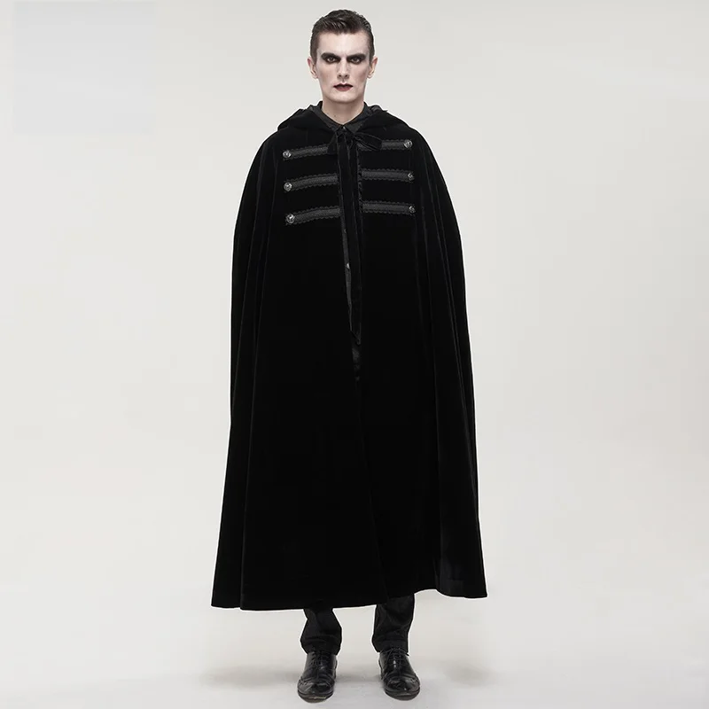 Женская длинная флисовая накидка Goth Black Cape на Хэллоуин осень/зиму плотный меховой
