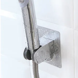 Регулируемый держатель для душевой головки, самоклеящаяся ручная стойка для душевой головки без сверления, хромированный настенный кронштейн для ванной комнаты