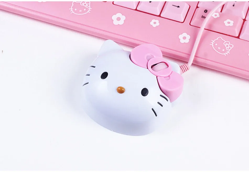 3D Cartoon Wired Mouse USB 2.0 Pro Pink Cute Gaming Mouse Optical Mice For Computer PC Kids Girl Mice