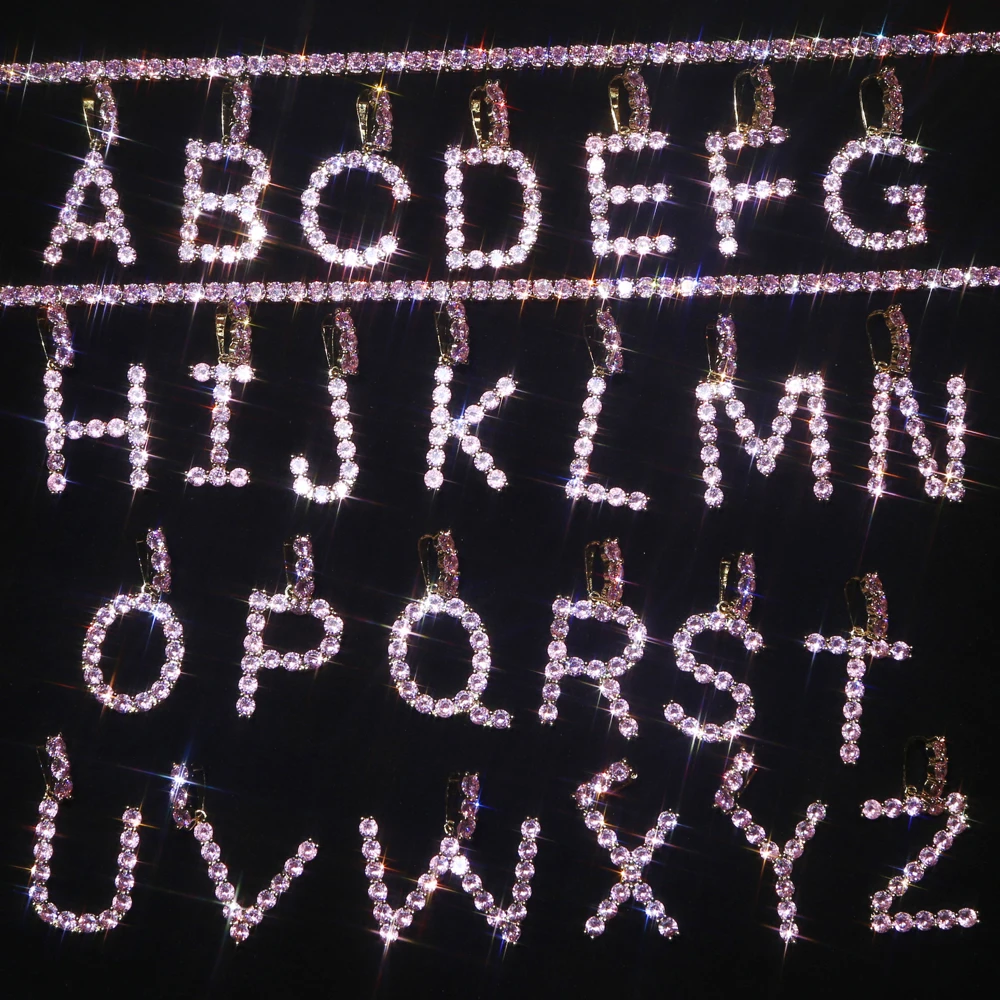 Очаровательная подвеска с розовыми буквами ювелирное изделие 2021 сверкающим