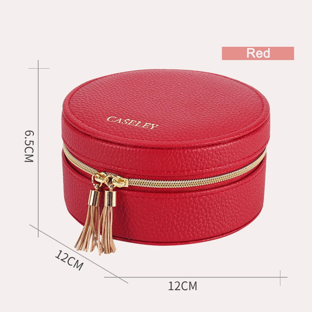 

New Jewelry Box Faux PU Leather Earrings Necklace Bracelet Storage European Style Portable Travel Jewellery Organizer Dropshippi