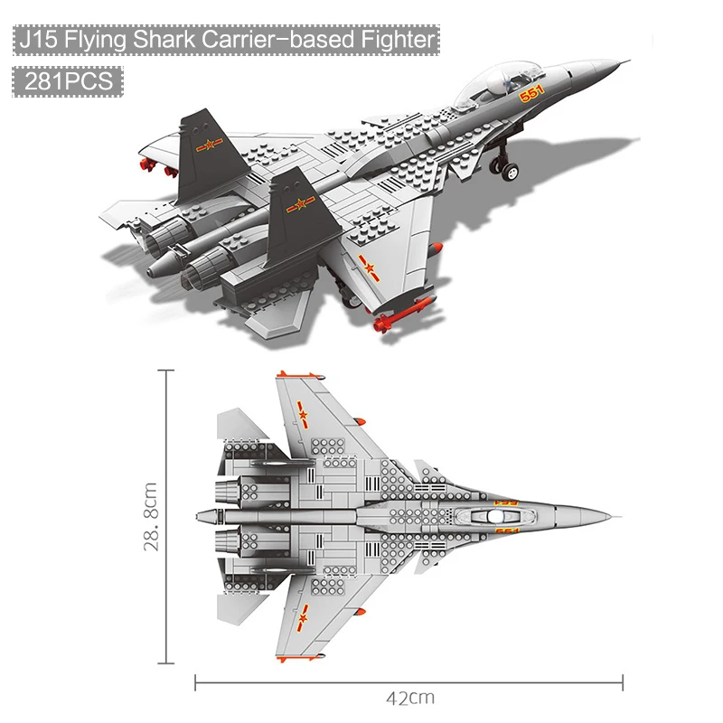 J15 Летающий Акула перевозчик на основе бойцов военные строительные блоки модель