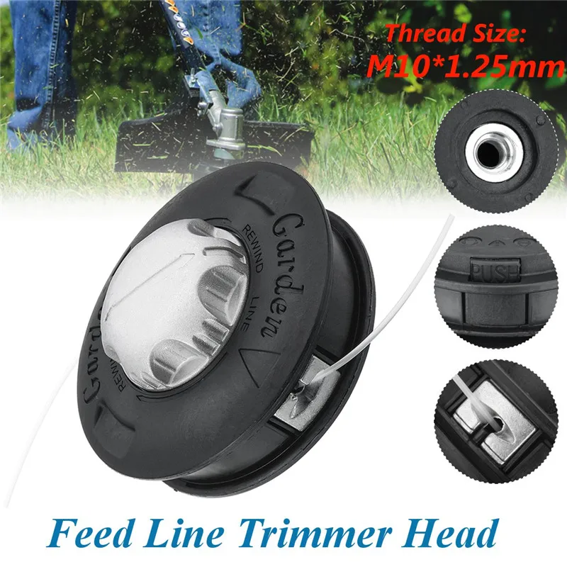 

Universal M10 Aluminum Nylon Brush Mower Bump Spool Grass Trimmer 2 Lines Cutter Head Thread Line String Saw Grass Brush Mower