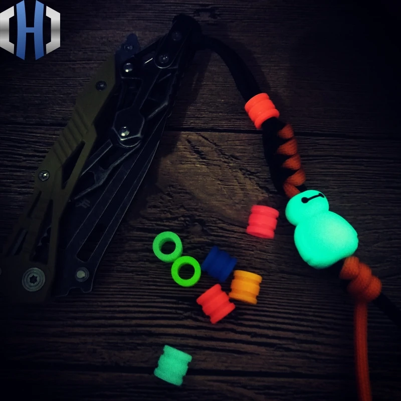 Светящаяся подвеска «нож» EDC нож люстра из бисера ключ кулон рюкзак «сделай сам» фонарик шнурок DIY выживания бусы на веревочке
