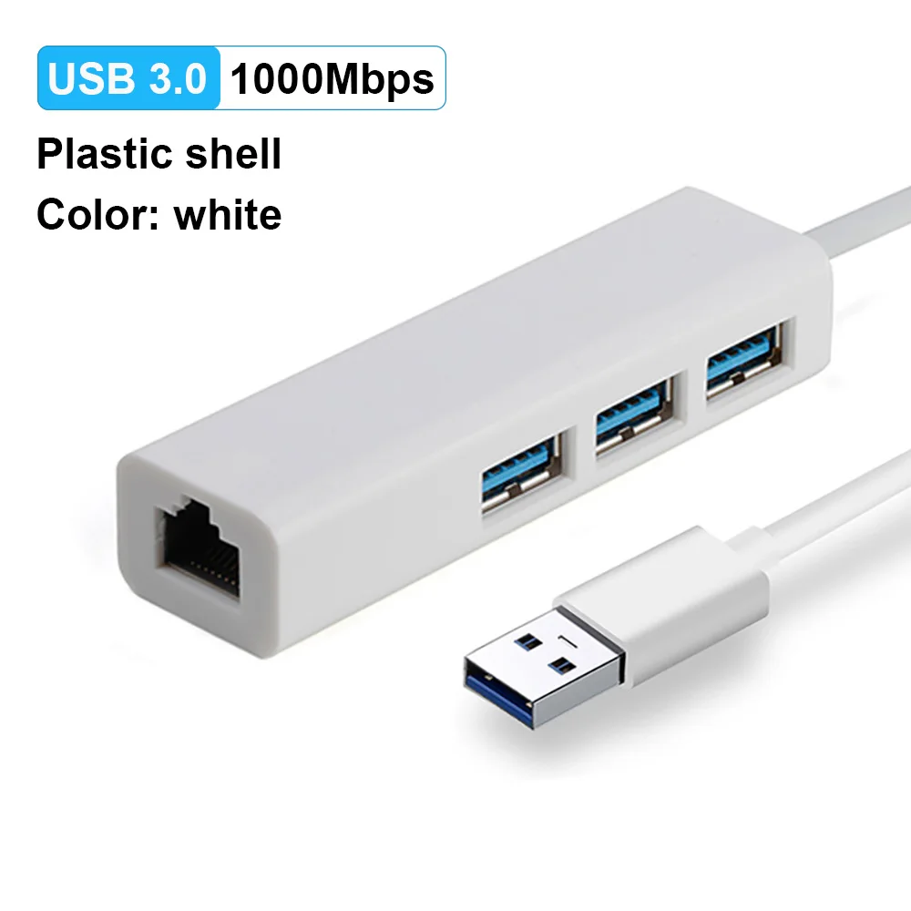 OFCCOM USB Ethernet USB 3,0 2,0 к RJ45 концентратор 10/100/1000 м Ethernet адаптер Сетевая карта USB Lan для Macbook Windows - Цвет: USB3.0 1000M White