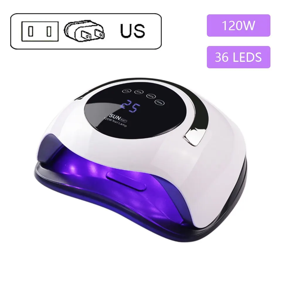 Сушилка для ногтей SUN BQ 5T 120 W, скоростной гель-светильник для ногтей, СВЕТОДИОДНЫЙ УФ-светильник для всех видов геля с таймером, умный датчик - Цвет: SUN BQ 5T US Plug