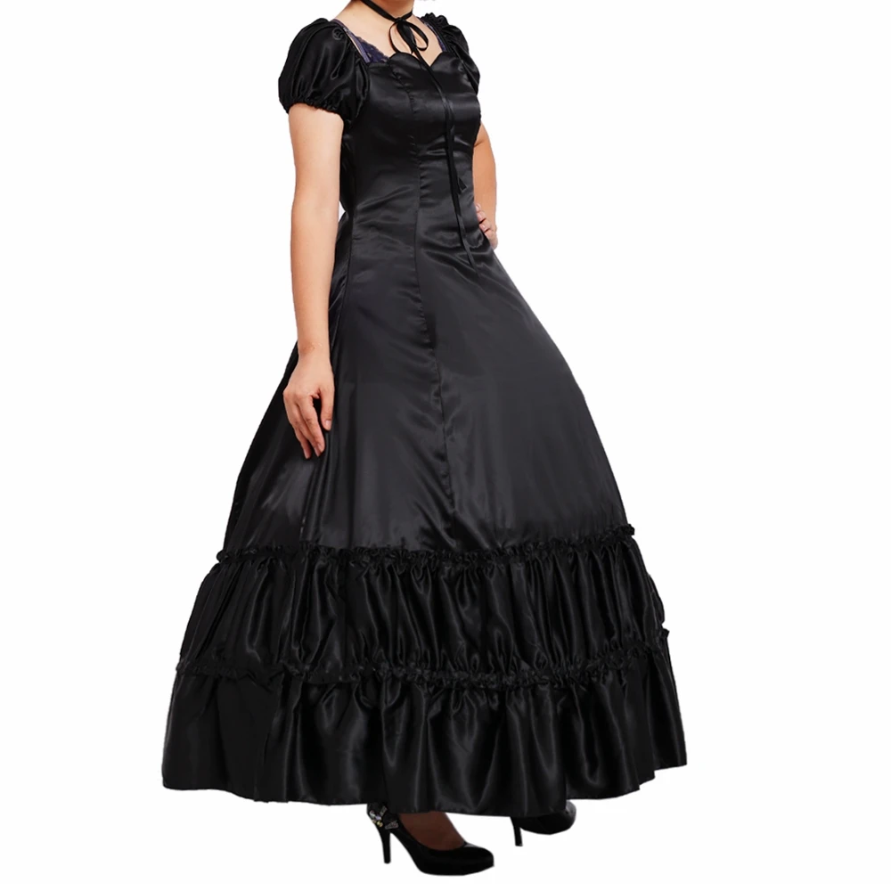 

Винтажное платье в викторианском стиле для женщин, косплей в стиле ретро для Хэллоуина, с коротким рукавом, в стиле гражданской войны, готик...