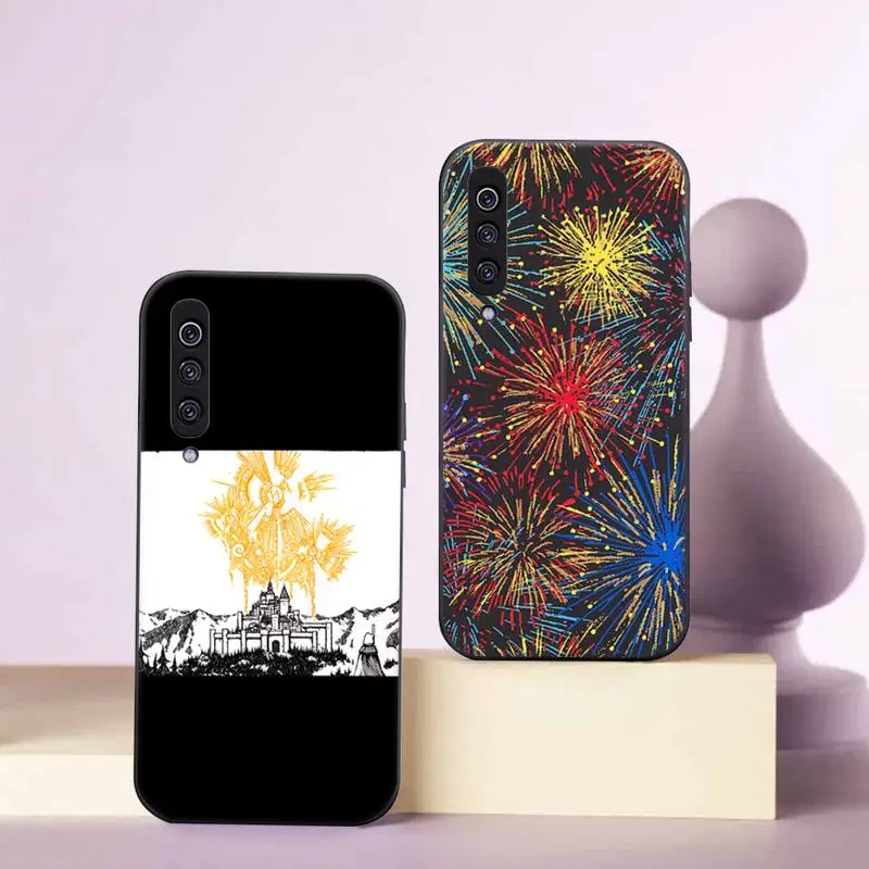 

Fireworks Festival New Year Phone Case Black Color For Samsung s21 ultra s20 fe s10 Note 20 10 Plus a52 a32 a12 a72 a71 Cover