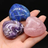 40x40mm natural agates stone bead ornament fashion heart shape big stone loose bead for women jewely party ornament gift