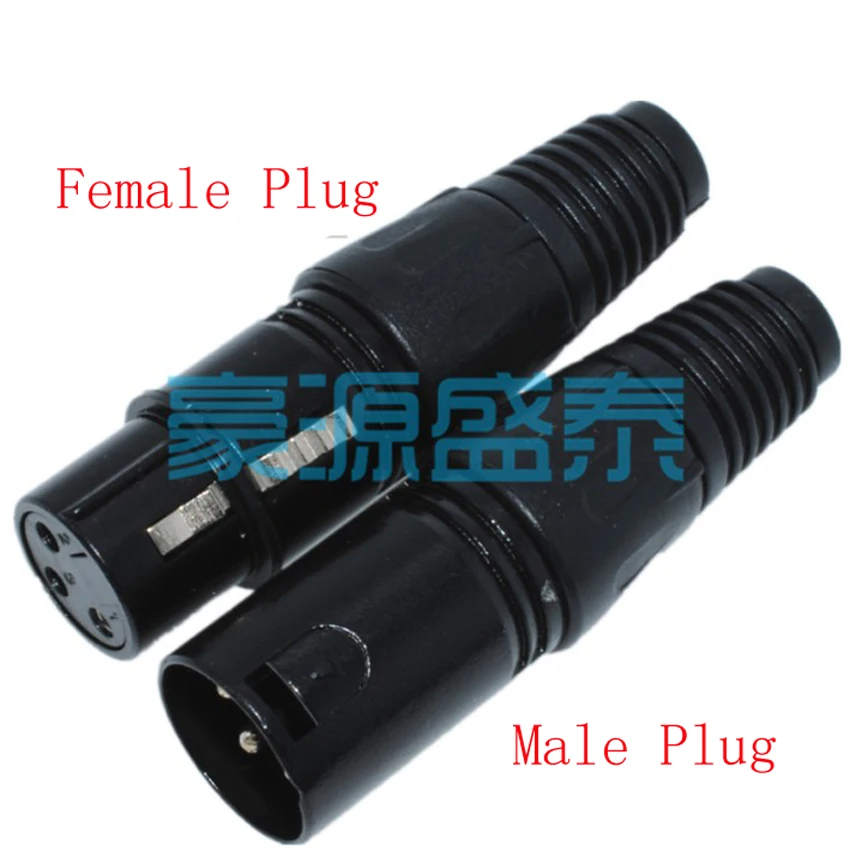 

5Pair/Lot XLR Audio Male/Female Plug Connector 3-Poles 3Pin Plastic MIC Adapter For Microphone