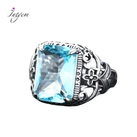s925 sterling silver rings aquamarine zircon women hollow out design fine jewelry bridal wedding engagement ring accessory gift