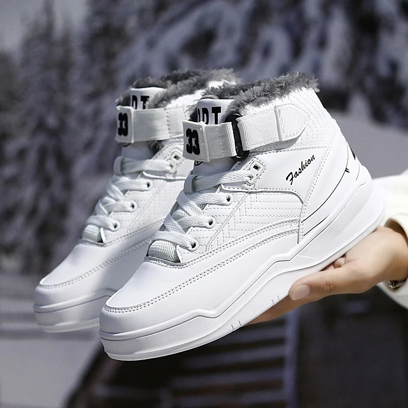 Мужская повседневная обувь женская зимняя хлопковая с высоким берцем маленькие