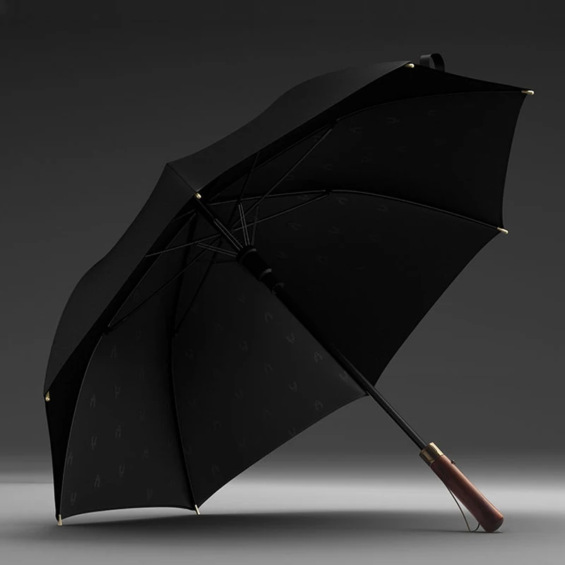 

Business Double Layer Umbrella Men Luxury Windproof Long Handle Umbrella Large Solid Color Parapluie Household Products EI50UA