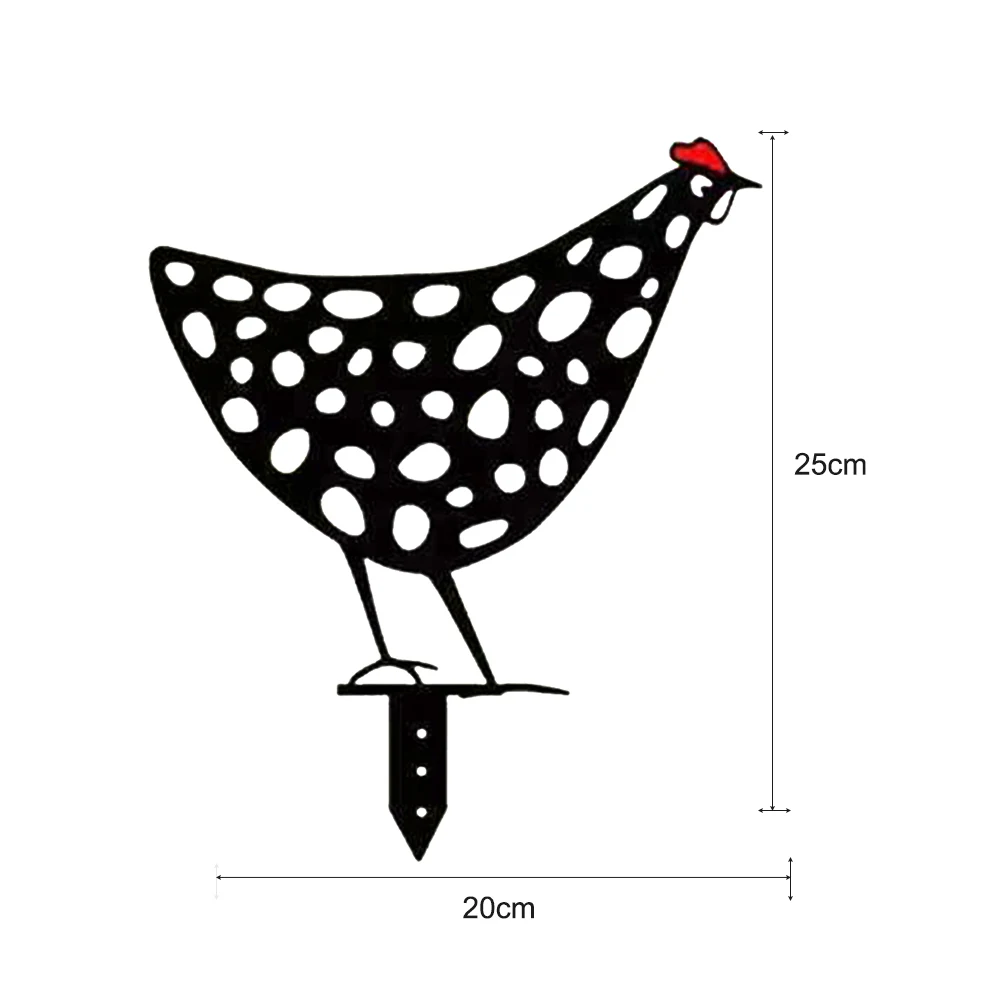

Gardening Ornaments Chicken Acrylic Hollow Yard Art Outdoor Garden Backyard Simulation Statues Lawn Stakes Decoration Gift