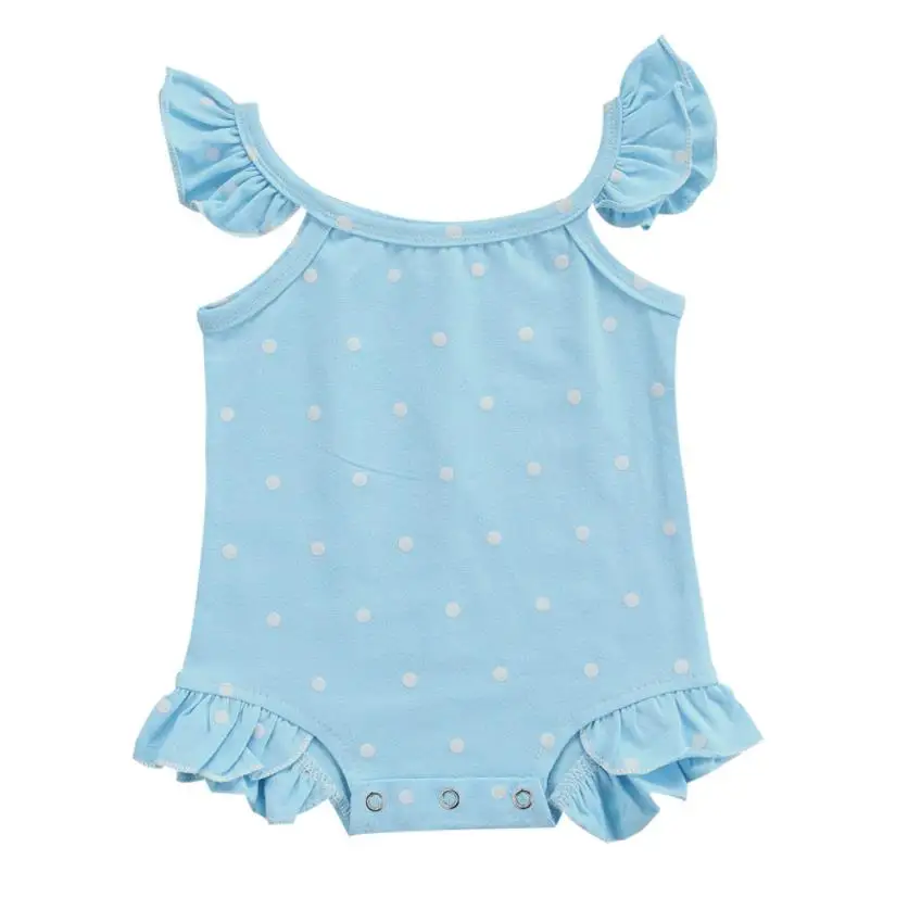 

Children's Clothes Kids Summer 2Pcs Baby Rompers Romper Polka Dots Print U-Neck Fly Sleeve Bodysuit Playsuits Bodysuits