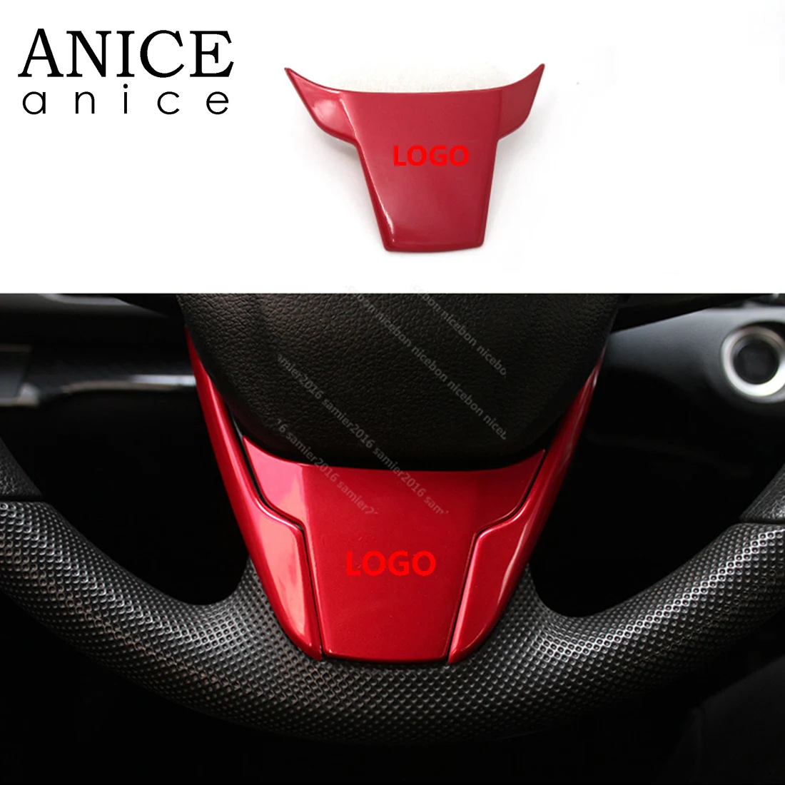 Красная внутренняя отделка руля для Honda Civic 2016 2019 ABS|Наклейки салона авто| |