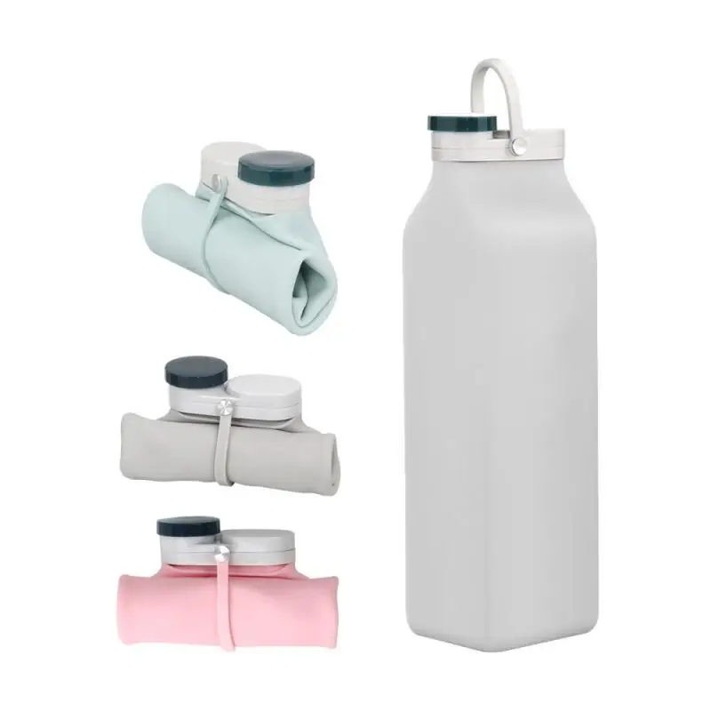 

New 600ML Portable Silicone Water Bottle Retractable Folding Kids Cute Drink Bottle Outdoor Travel Collapsible Water Bottle #SD