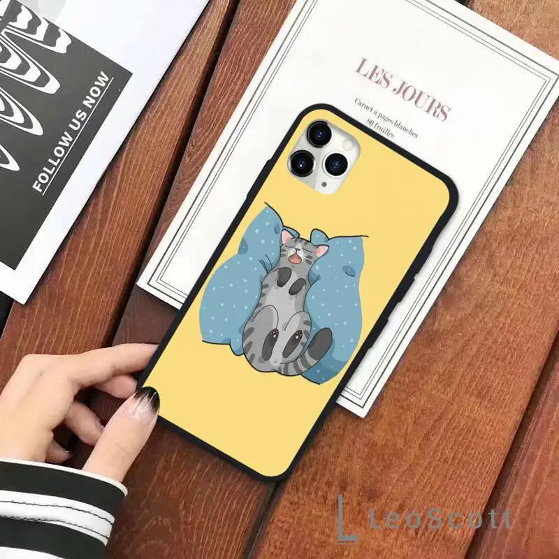

Cute cartoon cat Phone Case for iPhone 11 12 pro XS MAX 8 7 6 6S Plus X 5S SE 2020 XR