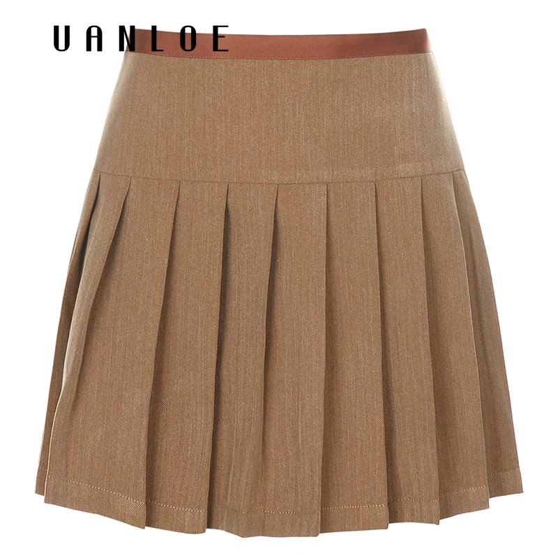 

High Street Lace up Women Pleated Mini Skirt England Preppy Style Retro y2k Skirts Streetwear High Waist Skirt Harajuku