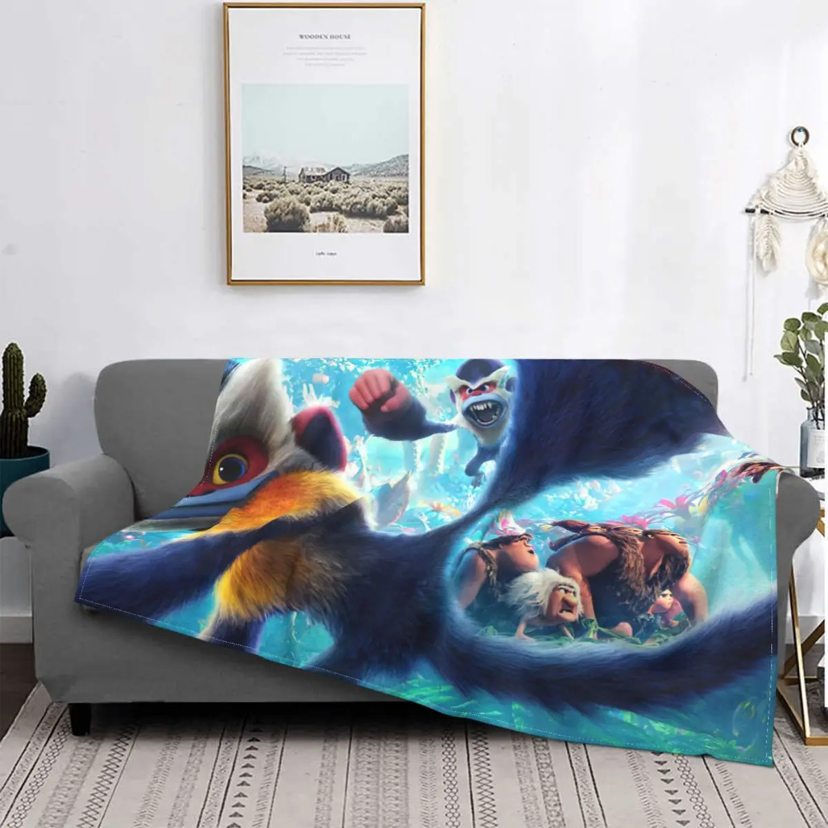 

Одеяло для анимационного фильма Croods Grug, Фланелевое теплое одеяло для весны и осени, постельное белье для зимы