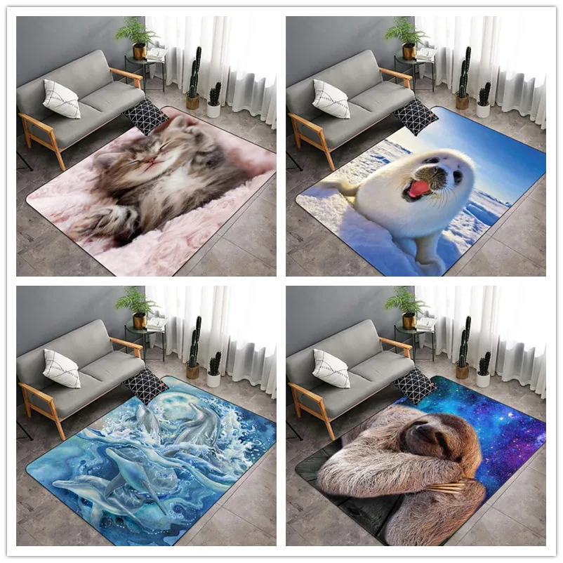 

Милый кошачий коврик с уплотнением, коврик с узором в виде синей туманности, коврик для входной двери, коврики и ковры для дома, гостиной, бол...
