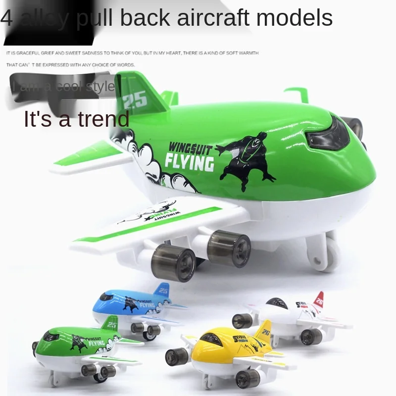 4 с мультяшным автомобилем для литья под давлением оттяжкой назад самолет модель