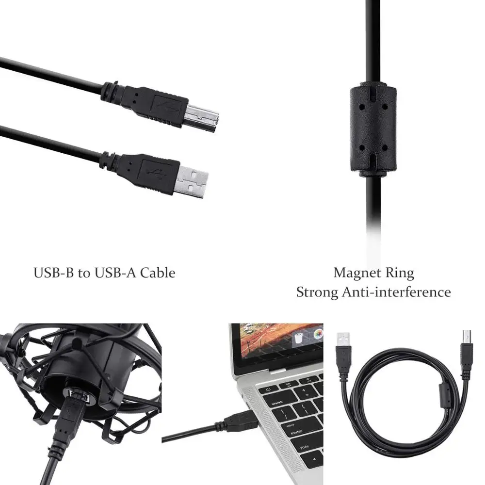 Комплект USB микрофона FELYBY с подключением и воспроизведением конденсаторный