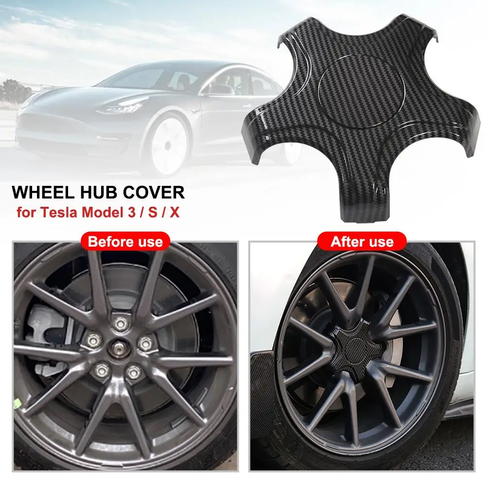 

4PCS Wheel Hub Cover Dust Cap Waterproof Durable Wheel Rim Center Hub Auto Styling Decor For Tesla Model 3 Car Accessories