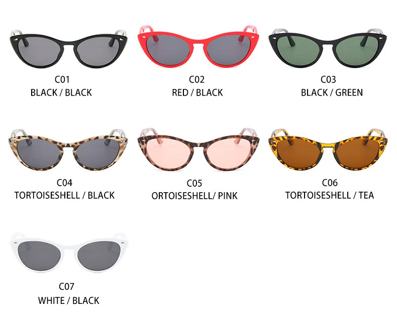 

Cat Eye Sunglasses Women Plastic Frame Classic Sun Glasses Ladies Retro Fashion Mirror Sunglasses Oculos